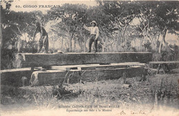 CONGO- FRANCAIS- MISSION CATHOLIQUE DE BRAZZAVILLE- EQUARRISSAGE DES BOIS A LA MISSION - Frans-Kongo