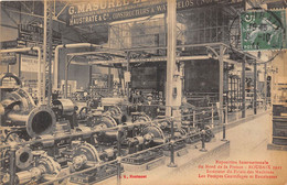 59-ROUBAIX- ESPOSITION INTERNATIONALE DU NORD 1911- INTERIEUR DU PALAIS DES MACHINES LES POMPES CENTRIFUGES ET ENCOLEUSE - Roubaix