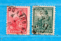 (Us.7) Argentina ° 1899-1903 - Symbole. 5 +15 C. Yv. 115-120. Oblitérer. - Gebruikt