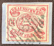 Braunschweig Mi.12Ab 1861 3 Sgr GUTE FARBE KARMIN  (German States États Allemands Germany Allemagne Altdeutschland - Braunschweig