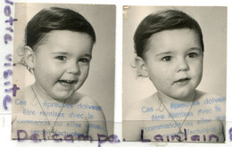 - 2  Petites Photos , Portait Enfant RICO,  Photographe De Roubaix, Années 1960, Dim : 7.2 X 5.3 Cm, TBE, Scans, - Geïdentificeerde Personen