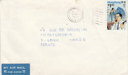 HONG KONG SEUL SUR LETTRE POUR LA FRANCE 1989 - Lettres & Documents