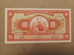 Billete De Perú De 10 Soles, Año 1968, UNC - Pérou