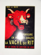 VV Plaque Tôle Métal Publicitaire "La Vache Qui Rit" Par Benjamin RABIER Reproduction Style Carte Postale 20,5x14,5cm - Blechschilder (ab 1960)