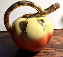 Bouteille Vide Vintage Forme Pomme Porcelaine R - Altri & Non Classificati