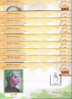 India 2022 Sheroes Of Indian Freedom Struggle/ Movement/ Fighter Complete Set Of 9 Special Covers As Scan Limited Issued - Covers & Documents