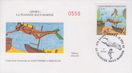 Enveloppe  FDC  1er   Jour   SAINT  PIERRE  ET  MIQUELON     La   Plongée   Sous - Marine   1993 - Buceo