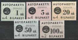 Finlande 1949 Colis Par Autobus N°1/5 Neufs ** MNH - Bus Parcels / Colis Par Autobus / Pakjes Per Postbus