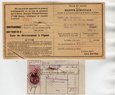 TB 3628 - 1938 - Timbre Fiscal Sur Document Ville Du HAVRE - Recette Municipale - Taxe De Déversement à L'égout - Briefe U. Dokumente