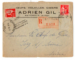 TB 3630 - 1934 - LSC - Lettre - Oeufs , Volailles , Gibiers Adrien GIL à SAVERDUN Pour IVRY - SUR - SEINE - 1921-1960: Moderne