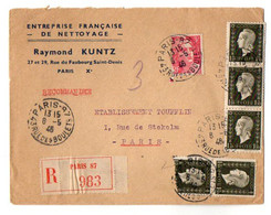 TB 3632 - 1946 - LSC - Lettre - Entreprise Française De Nettoyage Raymond KUNTZ à PARIS - 1921-1960: Moderne