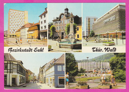 282939 / Germany - Bezirksstadt Suhl /Thür. Wald Wilhelm Pieck Strasse Rathaus Waffenschmied Denkmal Steinweg Stadthalle - Suhl