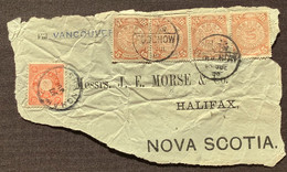 China Imperial Post FOOCHOW 1900 RARE Mixed Franking+Japan SHANGHAI Cover>Halifax N.S Canada (Chine Lettre Vancouver - Brieven En Documenten