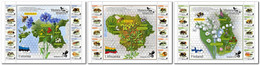 Estonia Lithuania Finland 2022 Honey Insects BeePost Full Complete Of 3 Blocks Of 10 Stamps Mint - Nuevos