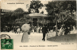 CPA NICE - Pendant La Musique - Jardin Public (351340) - Transport (rail) - Station