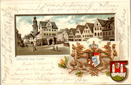 37474 - Deutschland - Lauf , Gruss Aus , Wappen Relief - Gelaufen 1900 - Lauf