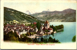 37786 - Schweiz - Oberhofen , Eiger , Mönch Und Jungfrau - Nicht Gelaufen - Oberhofen Am Thunersee