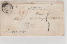 FRANCE LETTRE DE SAINT-GERVAIS (HAUTE SAVOIE SARDE)  1858 POUR LYON - Non Classés