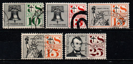 STATI UNITI - 1959 - Liberty Bell, Statue Of Liberty, Abraham Lincoln - USATI - 2a. 1941-1960 Usados