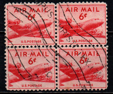 STATI UNITI - 1949 - DC-4 Skymaster - Small - Quartina - 6 C. - USATI - 2a. 1941-1960 Used