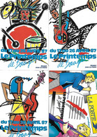 11ème Printemps De BOURGES - La Poste - 1987 - La Scène Ouverte - 4 Cartes - Manifestations