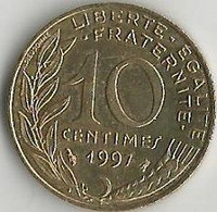 Pièce De Monnaie 10  Centimes Marianne 1997 - 10 Centimes