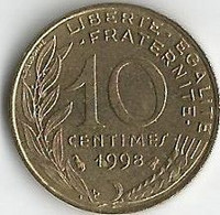 Pièce De Monnaie 10  Centimes Marianne 1998 - 10 Centimes