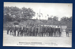 71. Le Creusot. Ets Schneider. Visite Des Officiers Du Cours Supérieur Technique De L'Artillerie. 3 Juillet 1909 - Le Creusot