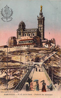 CPA - 13 - MARSEILLE - Notre Dame De La Garde - Passerelle Des Ascenseurs - Colorisée - Notre-Dame De La Garde, Funicular Y Virgen