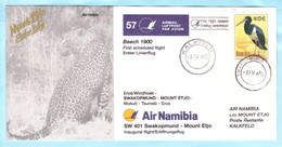 NAMIBIA (SWA) 777 Vogel --- FFC SW 401 Swakopmund - Mount Etjo 03.04.1995 AIR NAMIBIA - Karte Brief (2 Scan)(40481) - Namibia (1990- ...)