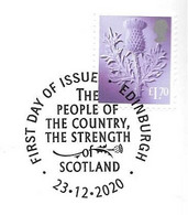 GB - December 2020 New  Regional Definitives SCOTLAND (1)    FDC Or  USED  "ON PIECE" - SEE NOTES  And Scans - 2011-2020 Em. Décimales