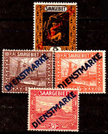 Sarre-229- Original Values Issued In 1922 (+) Hinged - Quality In Your Opinion. - Luftpost