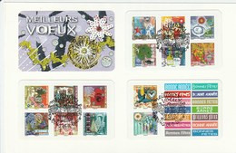 FRANCE CARNET 12 TIMBRES OBLITERE MEILLEURS VOEUX 2010 - 1ER JOUR YT 493 A 506 - SUR FRAGMENT  - - Commémoratifs