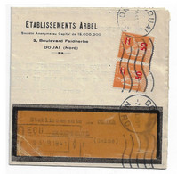 DOUAI Nord Lettre Entête ARBEL 50/80c Paix Orange Yv 481 Lettre Ob Meca Krag 7 4 1941 - Cartas & Documentos