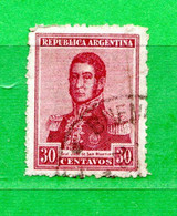 (Us.7) Argentina ° 1916 - José De San Martin. C. 30. Yv. 206. Oblitérer.  Come Scansione. - Used Stamps