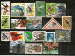 OISEAUX. Beau Lot 20 Timbres Oblitérés Différents, 1 ère Qualité, Provenant De Ma Correspondance.. Lot # 5 - Vrac (max 999 Timbres)