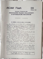 AICAM Flash - Notiziario Trimestrale AICAM - N. 39 Ottobre 1991 - Oblitérations Mécaniques
