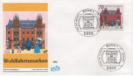 Germany Deutschland 1991 FDC Wohlfahrtspflege Wohlfahrt Wohlfahrtsmarken, Postamt Stralsund, Bonn - 1991-2000