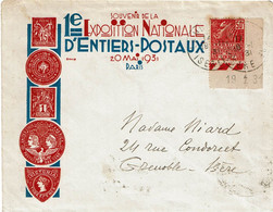 CDV -  PSEUDO EP ENV 1° EXPO NATIONALE D'ENTIERS-POSTAUX ECRITE PAR DRAIN A SON EPOUSE - Private Stationery