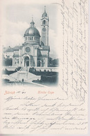 AK: Carte Postale, UPU.  Zürich - Kirche Enge. 1898 Frankiert Mit  ZNr: 60B / Mi: 52Y Ziffermuster - Eglises Et Cathédrales