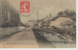 CPA Toilée Port-sur-Saône - Le Canal Et Les Laveuses Du Trou (animation Avec Plusieurs Laveuses) - Port-sur-Saône