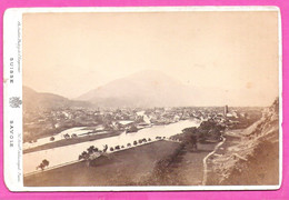 Grande Photo Albuminée Contre-collée Sur Carton De La Ville D'Unterseen En Suisse Vers 1890 Hautecoeur Photographe - Alte (vor 1900)