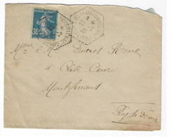 LACHAUD CURMILHAC Haute Loire Lettre 30c Semeuse Bleu Yv 192 Ob 22 2 1926 Hexagone Pointillé Agence Postale - Handstempel