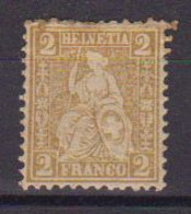 SVIZZERA  1881  HELVETIA SEDUTA  NUOVO TIPO  COLORI CAMBIATI  UNIF.49 MLH VF - Unused Stamps
