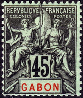 GABON - 1904/07 - Yv.27 Type Groupe 45c Noir-s/-vert * - Voir Scans (c.46€) - Ongebruikt