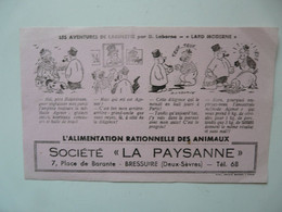 VIEUX PAPIERS - BUVARD : Société "LA PAYSANNE" - L'Alimentation Rationnelle Des Animaux - Animales