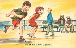 ILLUSTRATEUR - ENFANTS - SPORT SKATING - PATINS à ROULETTES - ROLLER - CARTE - TRES BON ETAT - Skateboard
