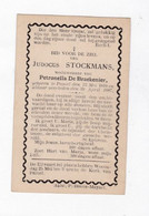 - J. STOCKMANS °PAMEL - ROOSDAAL 1810 +1887 (P.DE BRAECKENIER) Drukk. AALST - Images Religieuses