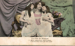 Carte Postale La Fête De Maman -Merci .Mignonnes Mon Bonheur - Carte N°5 (Petit Format Oblitérée 1905 Timbre 10 C ) - Fête Des Mères