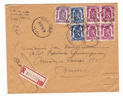 Lettre Recommandée 1948 Beerse Belgique Timbre Lion Héraldique - 1929-1937 Heraldischer Löwe